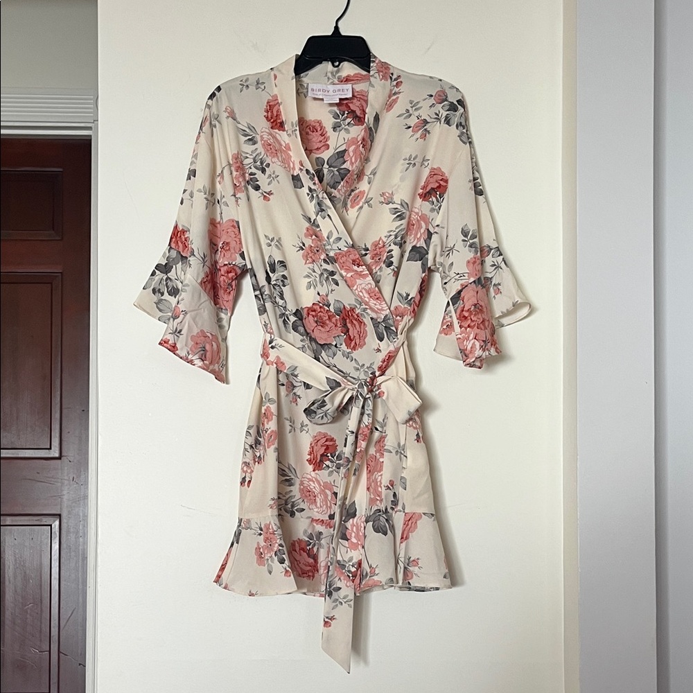 🌸✨ Birdy Grey Floral Cream & Pink Wrap Dress – Size XS/S ✨🌸